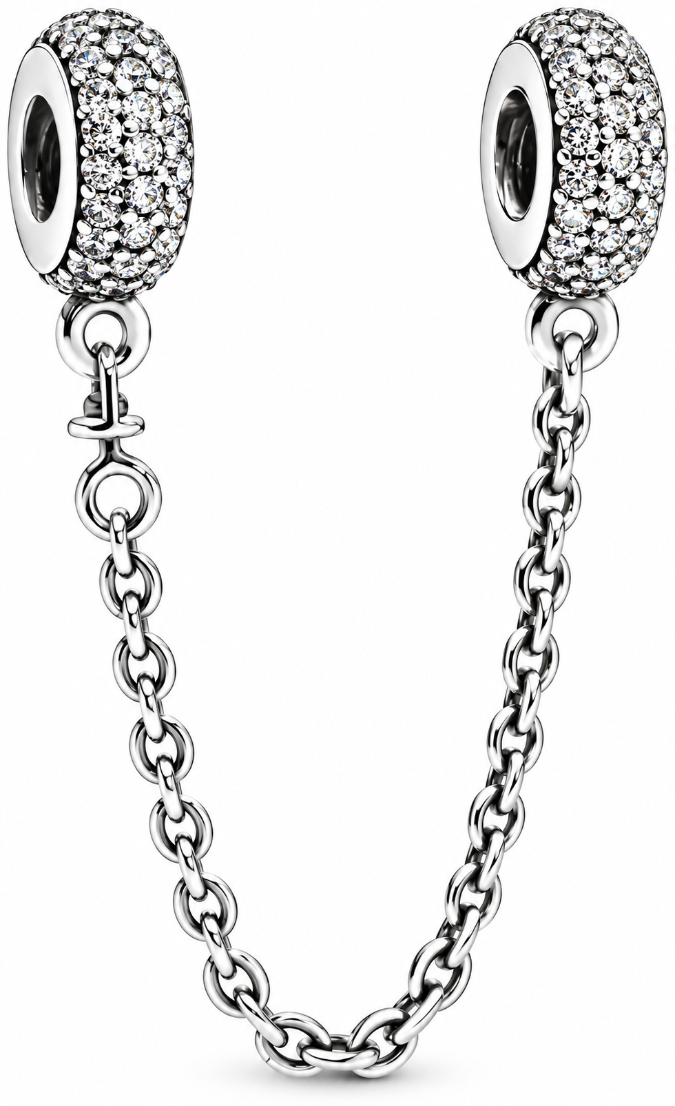 Sparkling Silver Safety Chain Charm