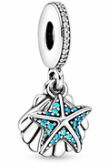 Blue Starfish & Seashell Dangle Charm