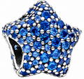 Blue Crystal Star Charm S925 Sterling Silver