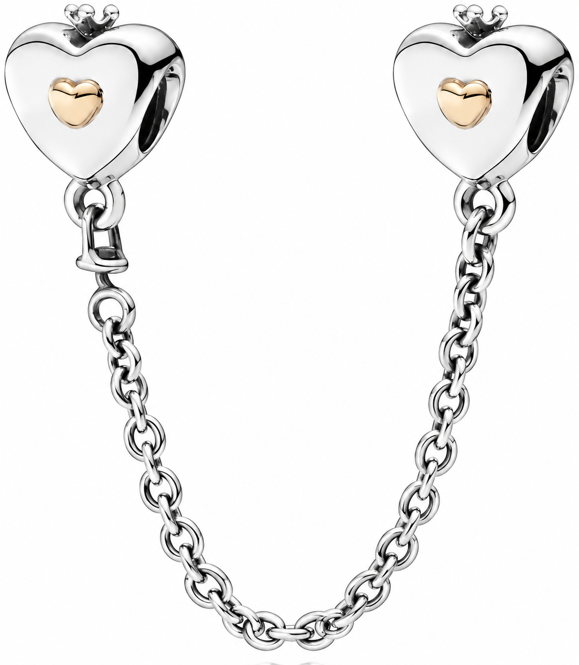 Crown Heart Safety Chain Charm