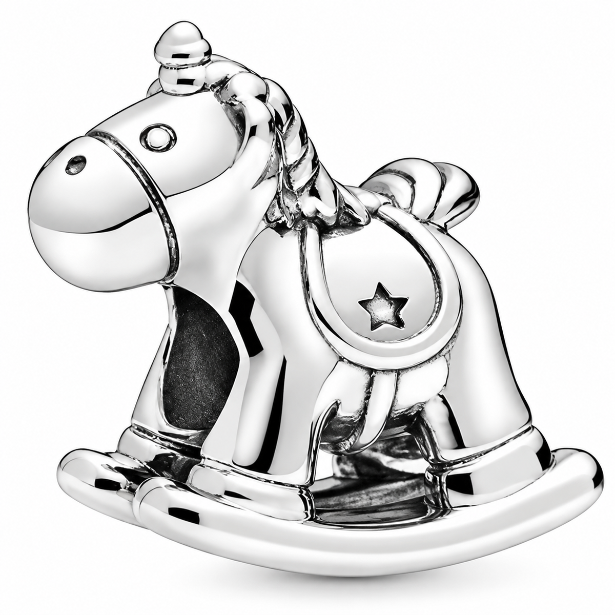 Silver Rocking Horse Charm