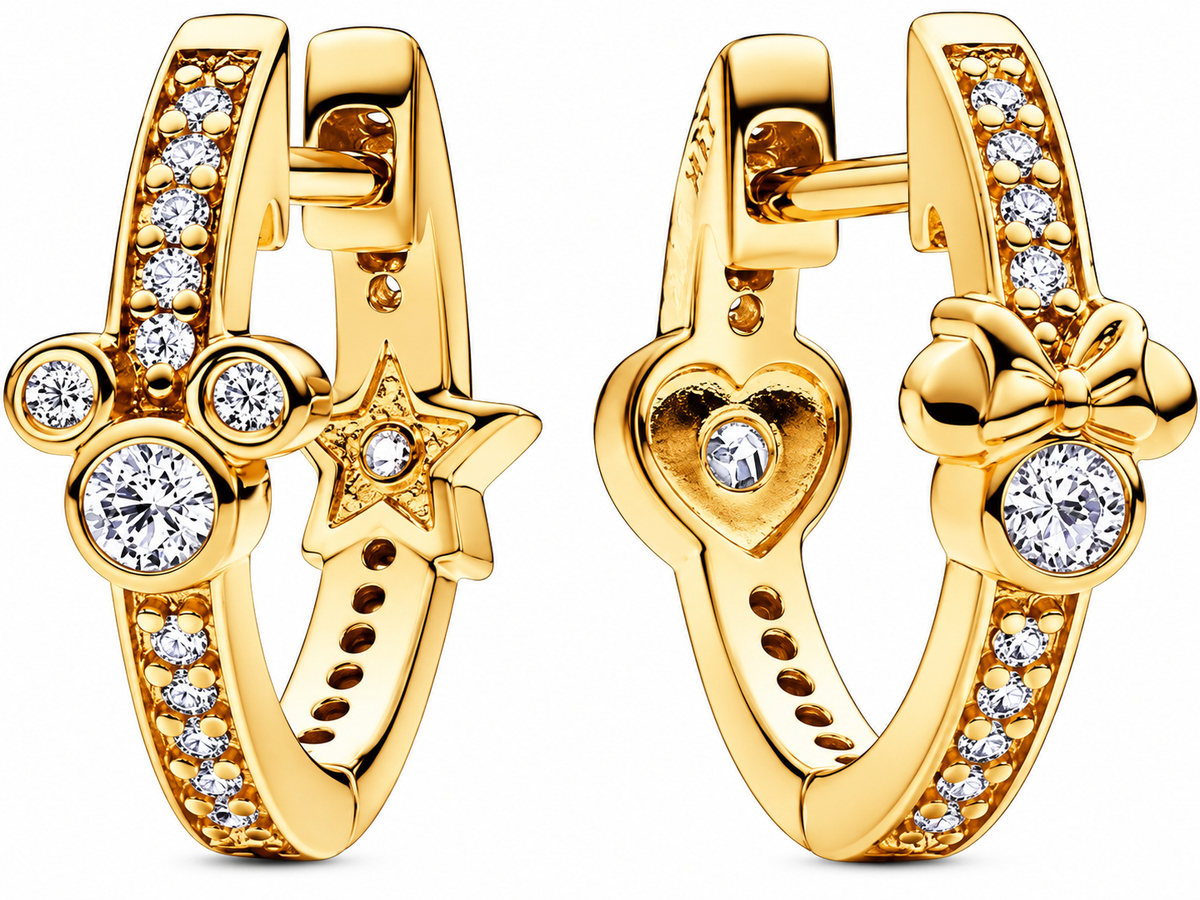 Disney Mickey Mouse & Minnie Mouse Sparkling Hoop Earrings