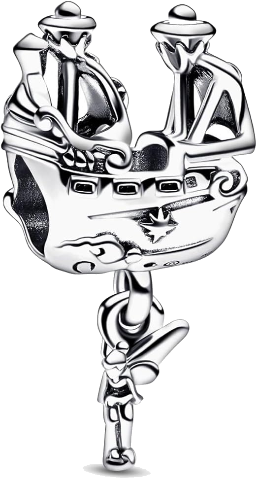 Pirate Ship Dangle Charm S925 Sterling Silver