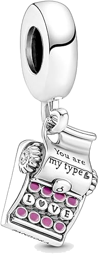You Are My Type Romantic Typewriter Dangle Charm